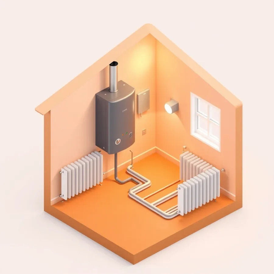 Installation de chauffage dans une maison en Gironde — illustration